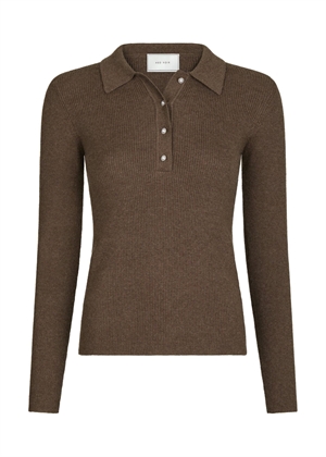 Panama knit bluse Brown Melange Neo Noir 